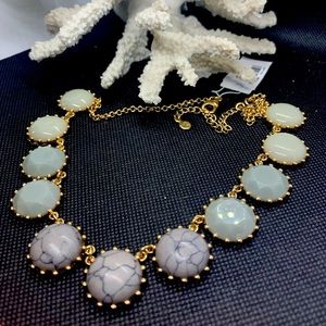 NECKLACE Statement by LOFT crackle stone neutrals